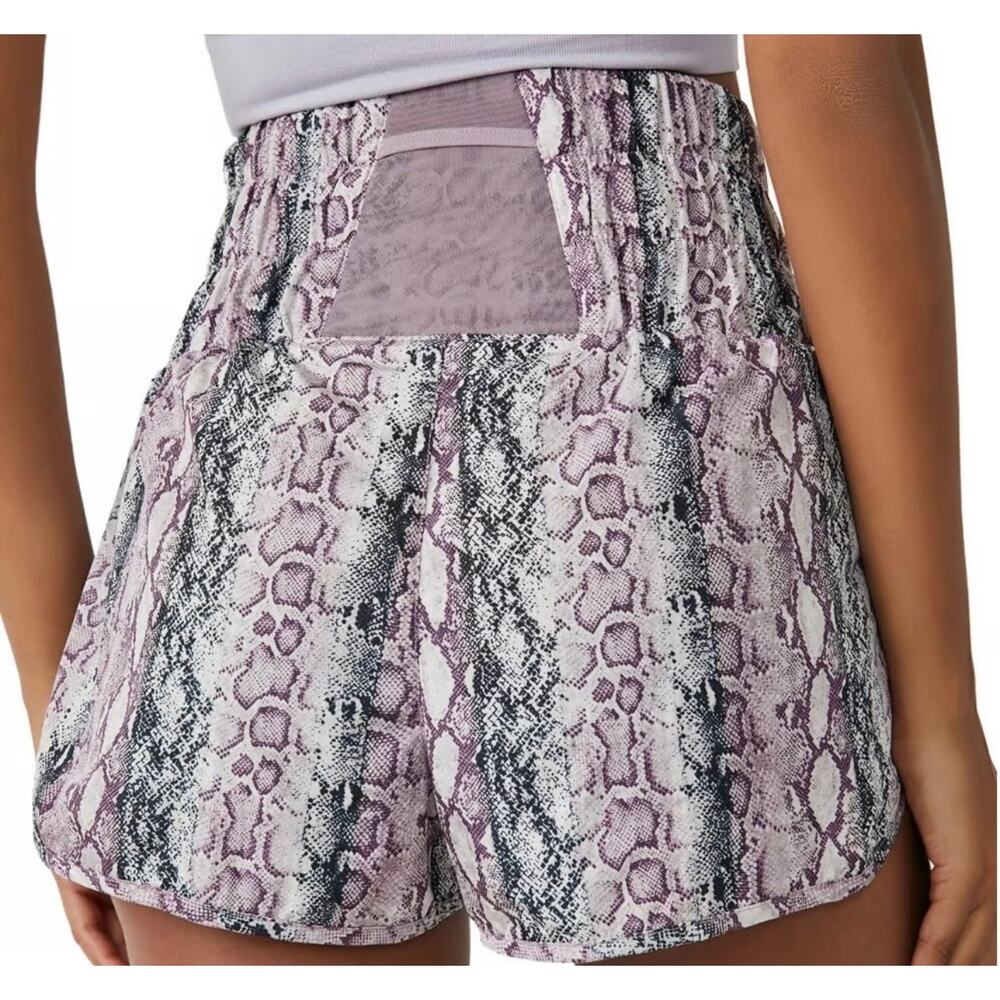 FP Movement by Free People Women's The Way Home snake print ruffled HW Shorts SM